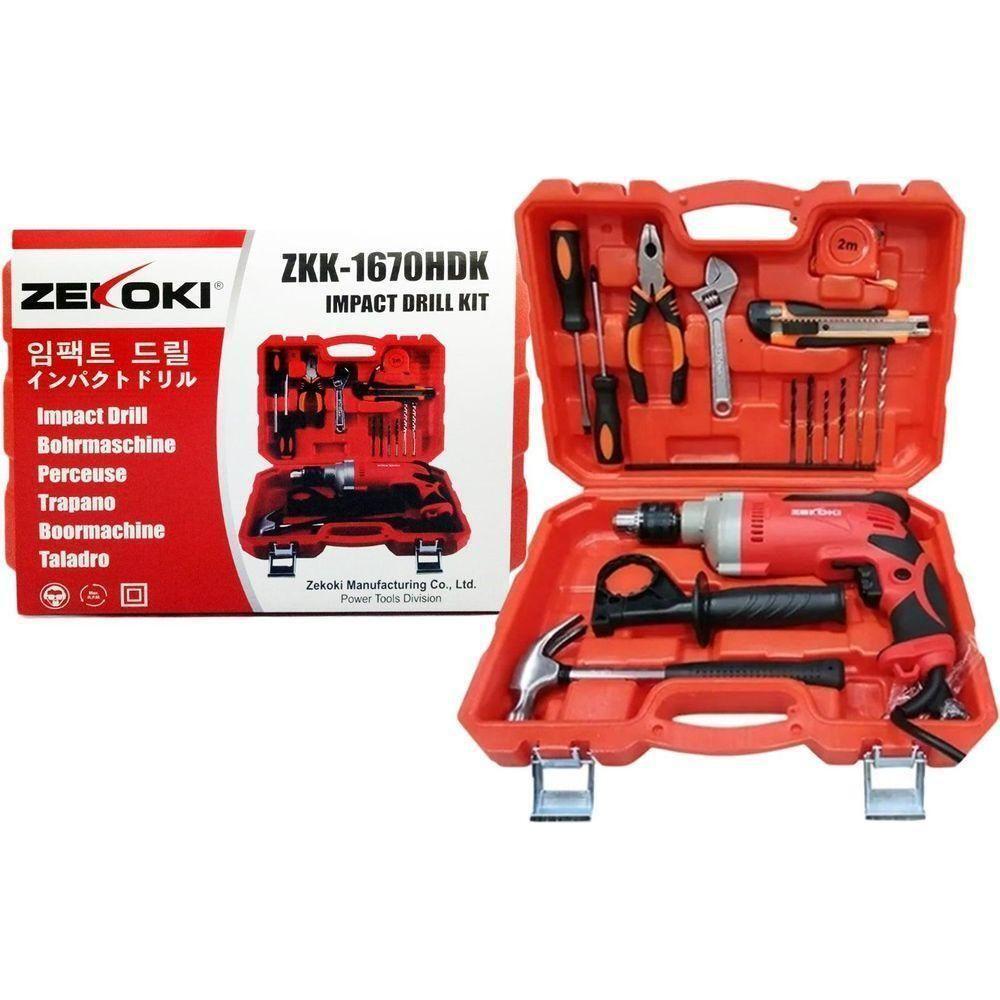 Zekoki ZKK-1670HDK Hammer Drill Kit Set (With Hand Tools & Accessories) - KHM Megatools Corp. Zekoki ZKK-1670HDK Hammer Drill Kit Set (With Hand Tools & Accessories) - KHM Megatools Corp.